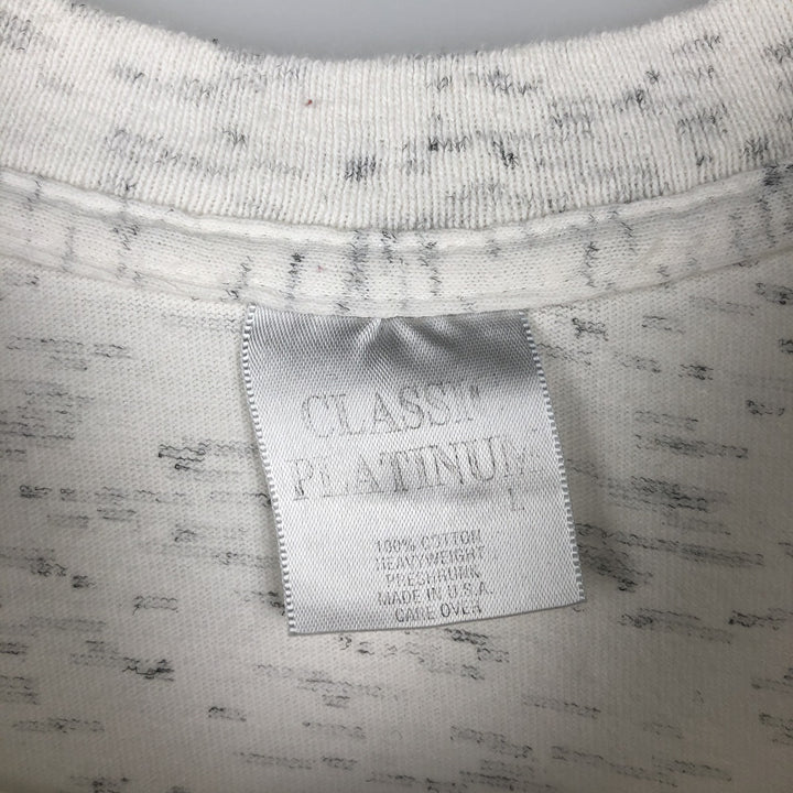 Vintage 90'S Classic Platinum Printed T-Shirt, Made in USA, Men's Size L cotton gray type Vintage Second Hand