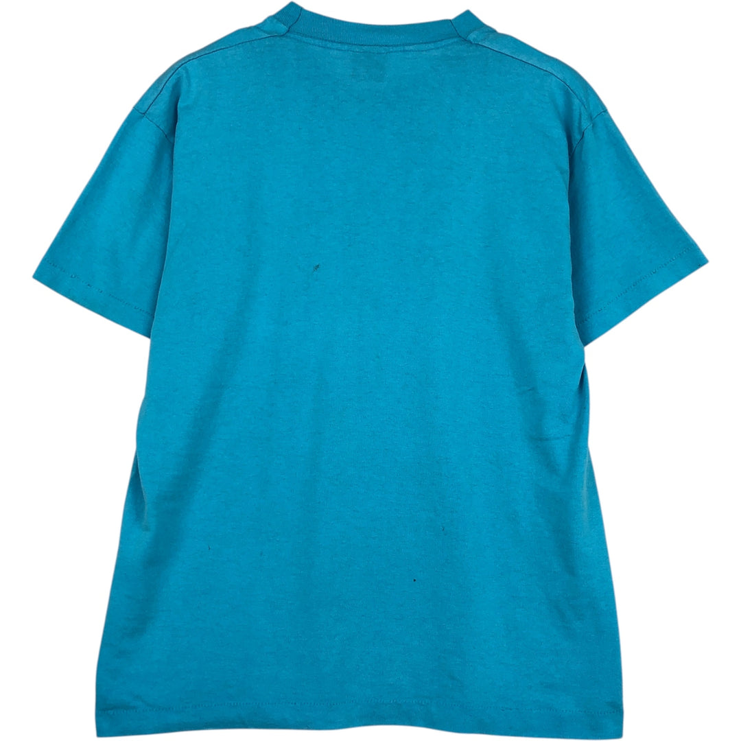 Vintage 90'S Fruit of the Loom Fleet Farm advertising T-shirt, Made in USA, Men's Size Large cotton Blue type light blue Vintage Second Hand