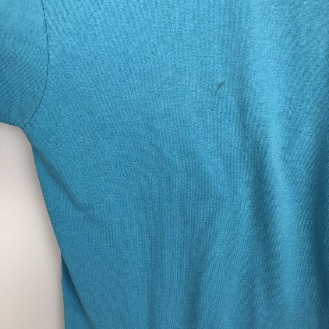 Vintage 90'S Fruit of the Loom Fleet Farm advertising T-shirt, Made in USA, Men's Size Large cotton Blue type light blue Vintage Second Hand