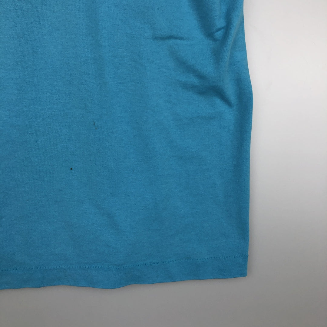 Vintage 90'S Fruit of the Loom Fleet Farm advertising T-shirt, Made in USA, Men's Size Large cotton Blue type light blue Vintage Second Hand
