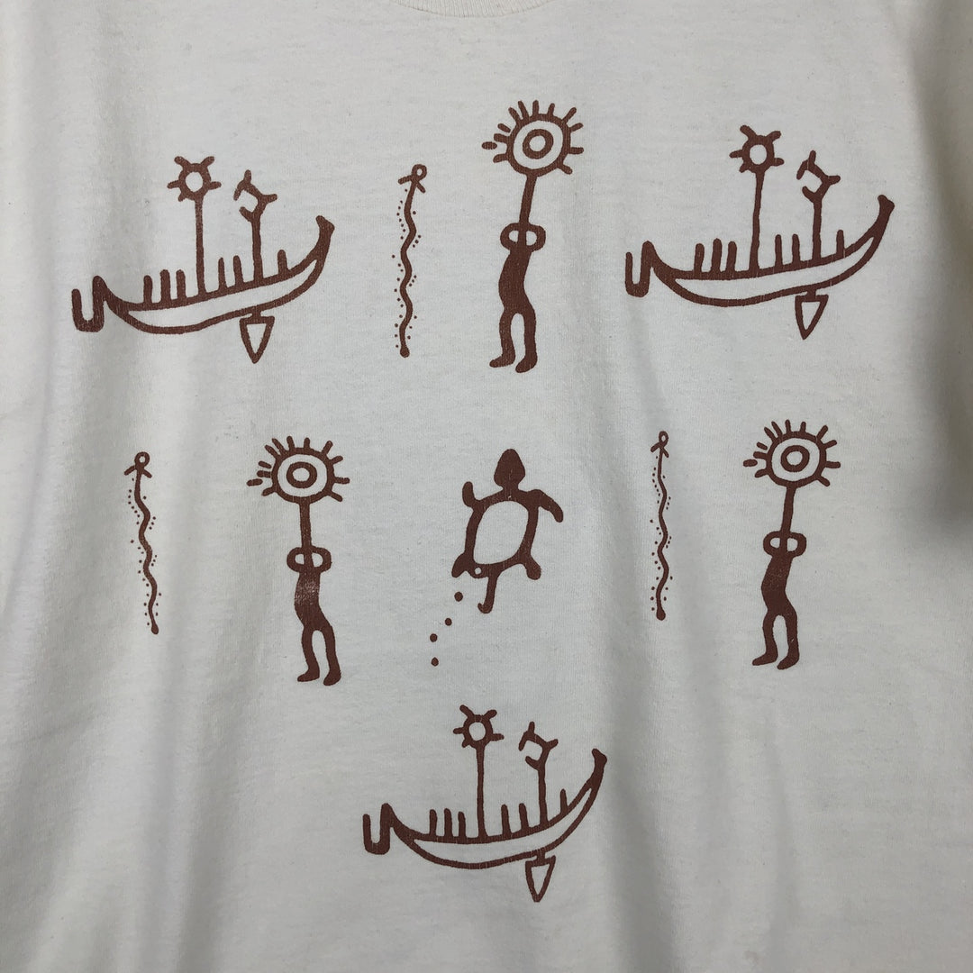 Fruit of the Loom Print T-Shirt, Made in Canada, Men's XL cotton white type Vintage Second Hand