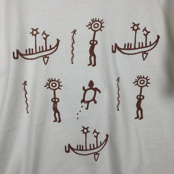 Fruit of the Loom Print T-Shirt, Made in Canada, Men's XL cotton white type Vintage Second Hand