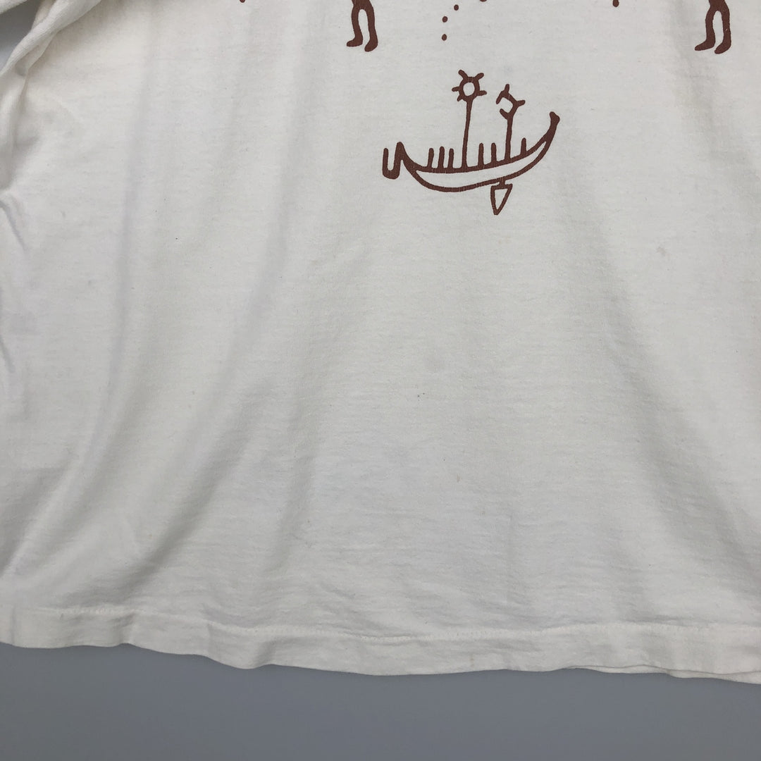 Fruit of the Loom Print T-Shirt, Made in Canada, Men's XL cotton white type Vintage Second Hand