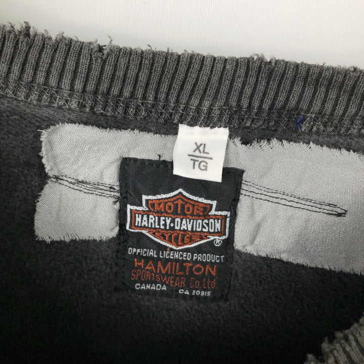 Harley-Davidson advertising sweatshirt, made in Canada, men's size XL equivalent. cotton Charcoal Vintage Second Hand