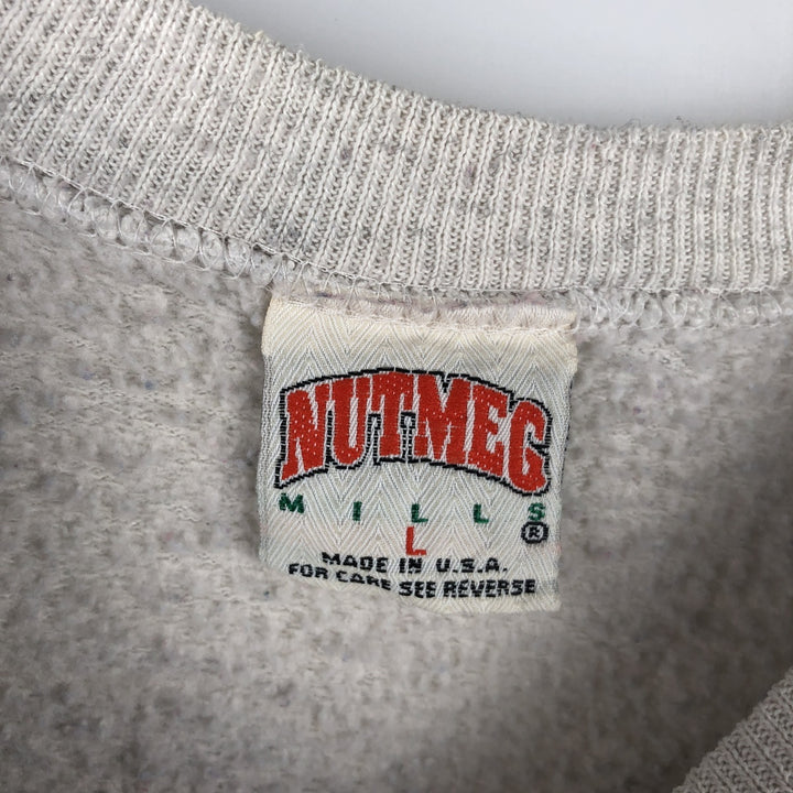 90'S Nutmeg NHL Buffalo Sabres College Character Sweatshirt, Made in USA, Men's Size L unclear gray type Vintage Second Hand
