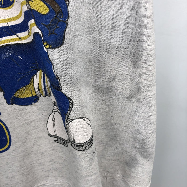 90'S Nutmeg NHL Buffalo Sabres College Character Sweatshirt, Made in USA, Men's Size L unclear gray type Vintage Second Hand