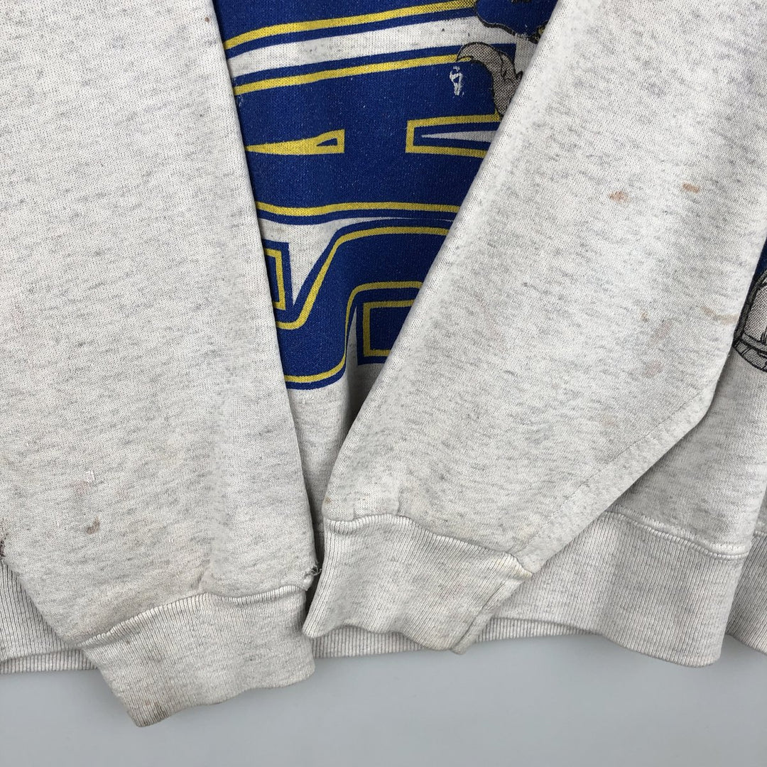 90'S Nutmeg NHL Buffalo Sabres College Character Sweatshirt, Made in USA, Men's Size L unclear gray type Vintage Second Hand
