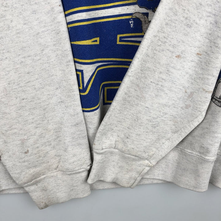 90'S Nutmeg NHL Buffalo Sabres College Character Sweatshirt, Made in USA, Men's Size L unclear gray type Vintage Second Hand