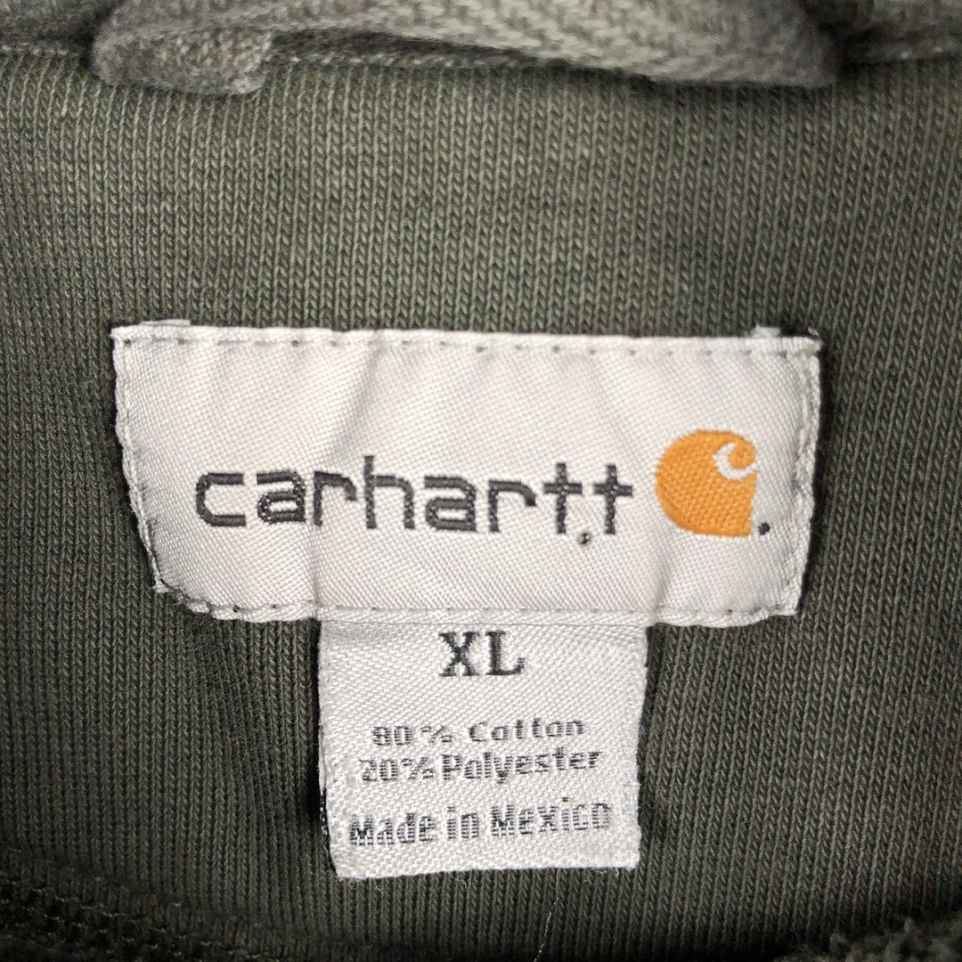 Carhartt Advertising Sweatshirt Pullover Hoodie, Men's XL cotton Khaki type Vintage Second Hand