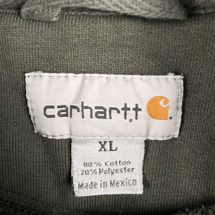 Carhartt Advertising Sweatshirt Pullover Hoodie, Men's XL cotton Khaki type Vintage Second Hand