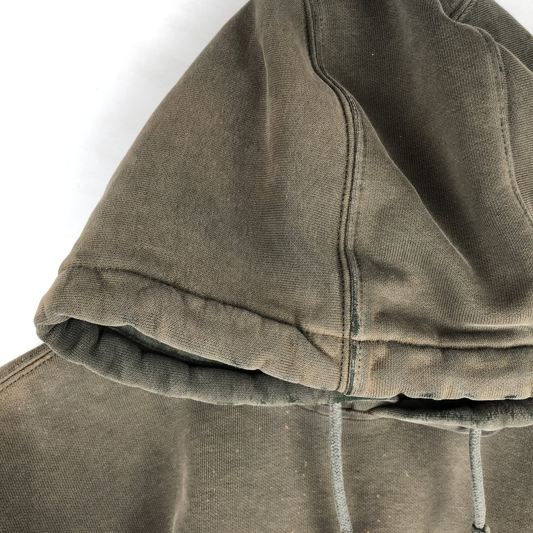 Carhartt Advertising Sweatshirt Pullover Hoodie, Men's XL cotton Khaki type Vintage Second Hand