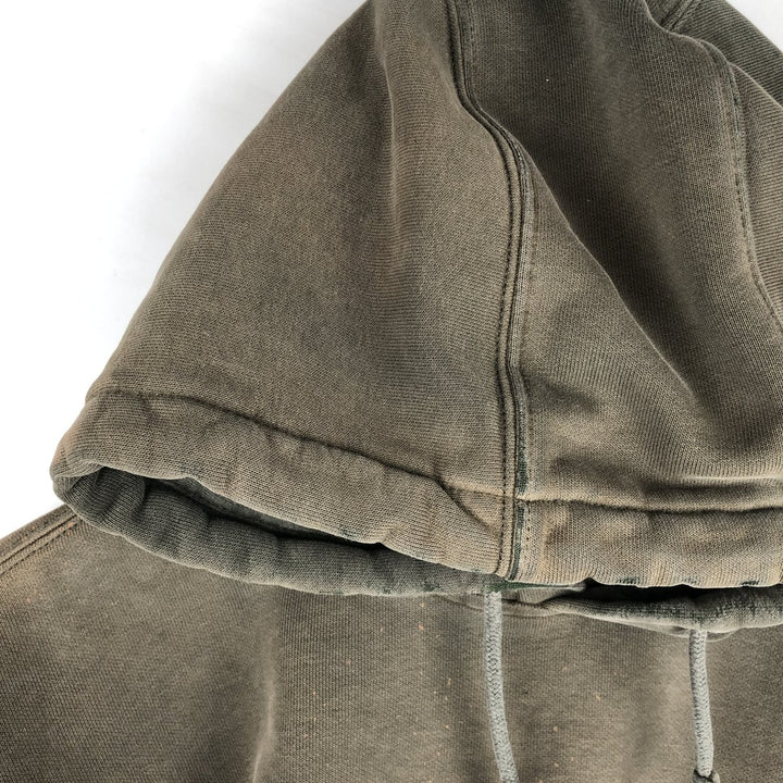 Carhartt Advertising Sweatshirt Pullover Hoodie, Men's XL cotton Khaki type Vintage Second Hand