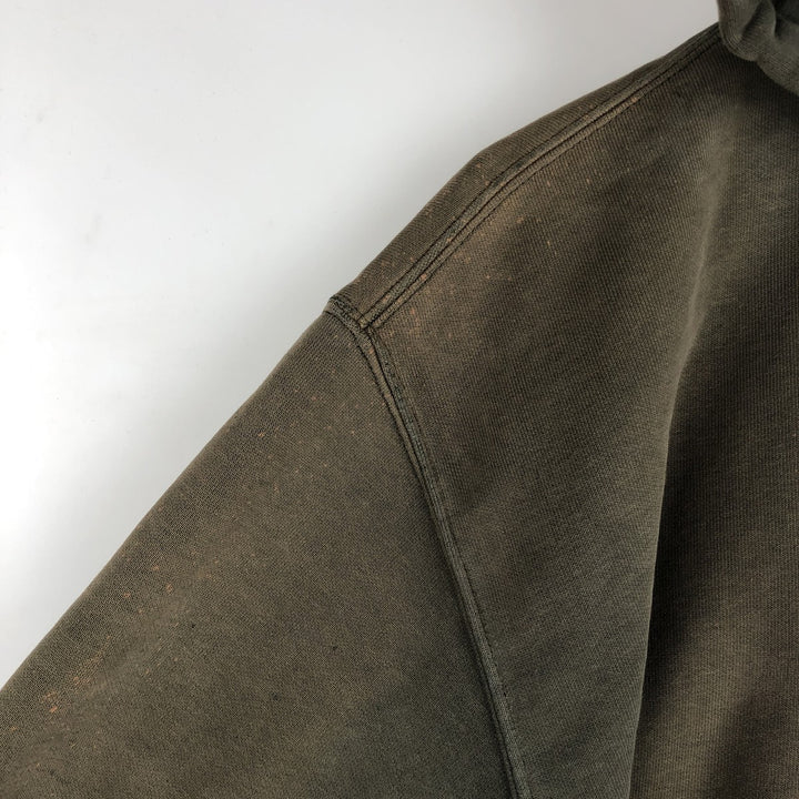 Carhartt Advertising Sweatshirt Pullover Hoodie, Men's XL cotton Khaki type Vintage Second Hand