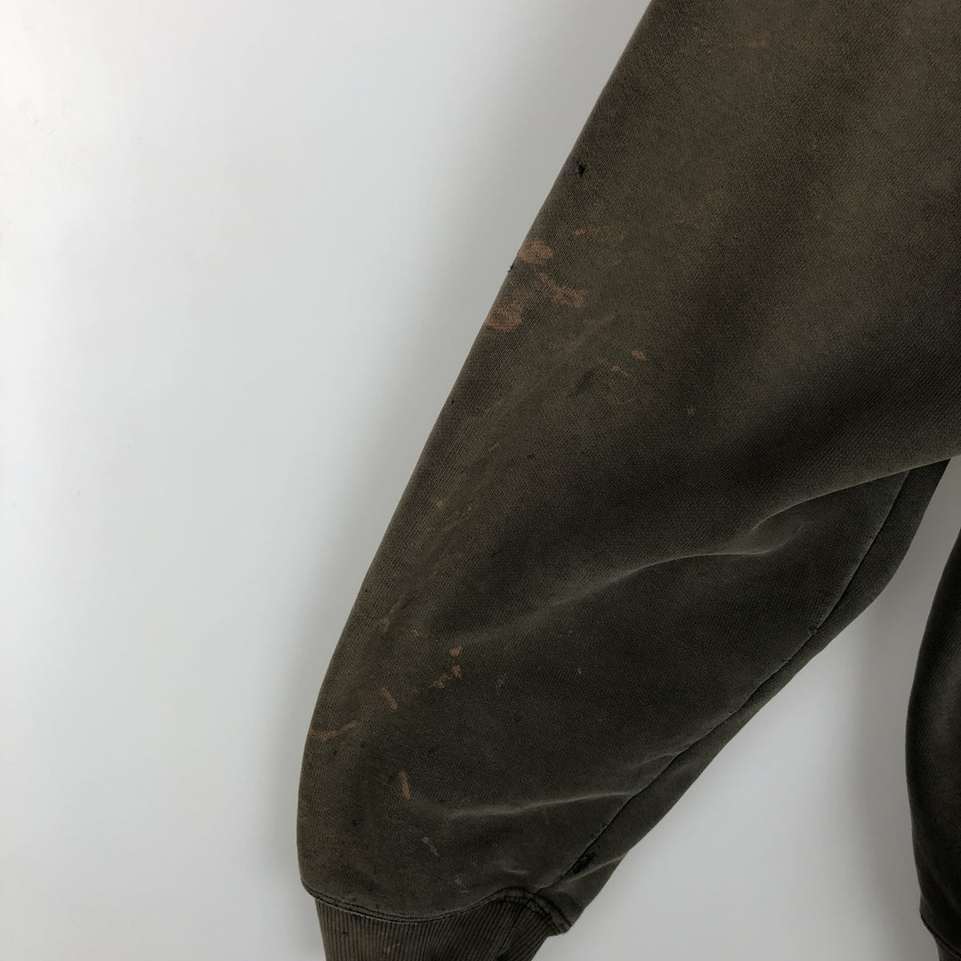 Carhartt Advertising Sweatshirt Pullover Hoodie, Men's XL cotton Khaki type Vintage Second Hand