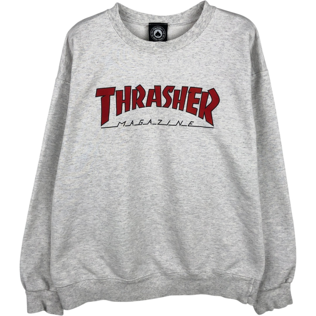 Thrasher logo sweatshirt, men's size M unclear gray type Vintage Second Hand