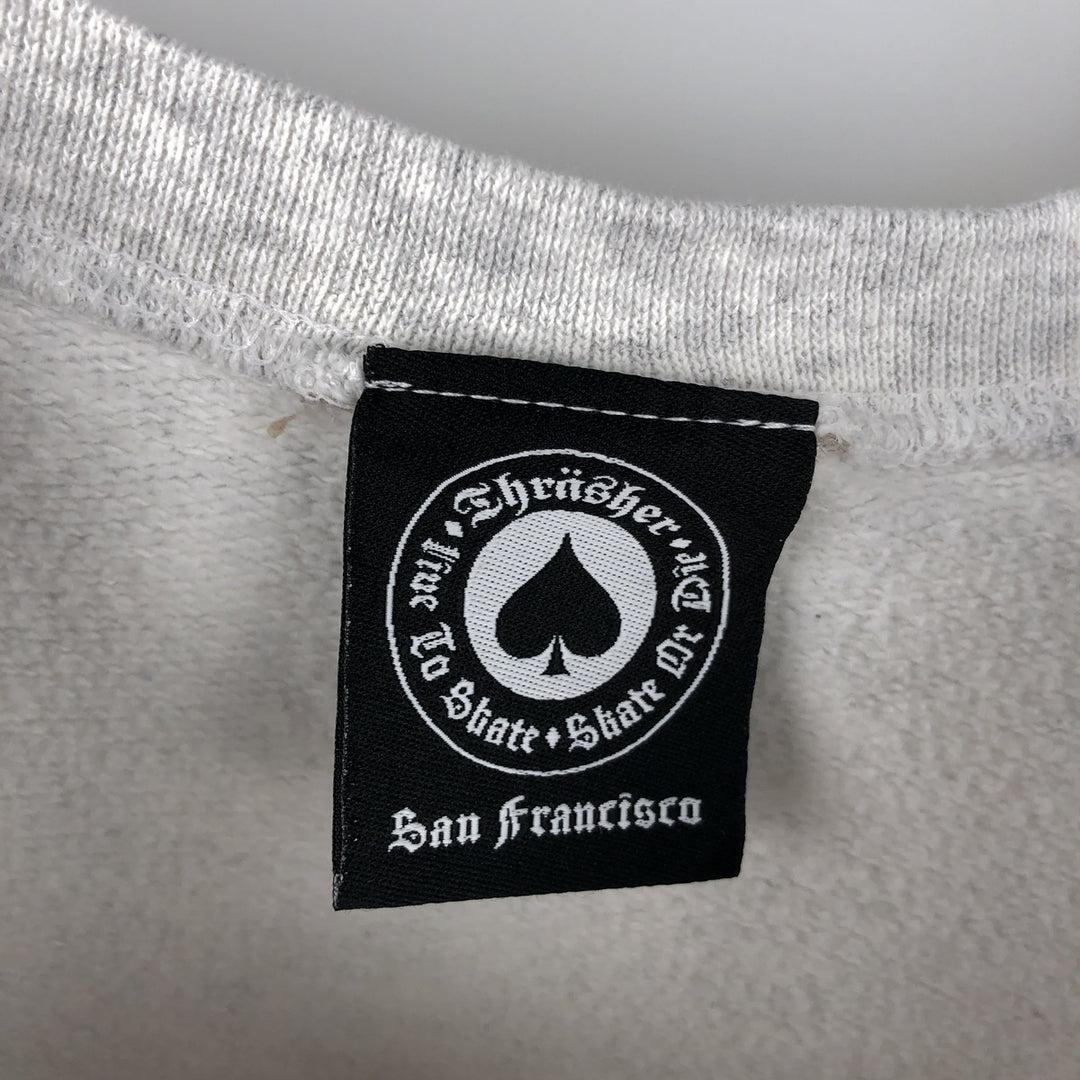 Thrasher logo sweatshirt, men's size M unclear gray type Vintage Second Hand