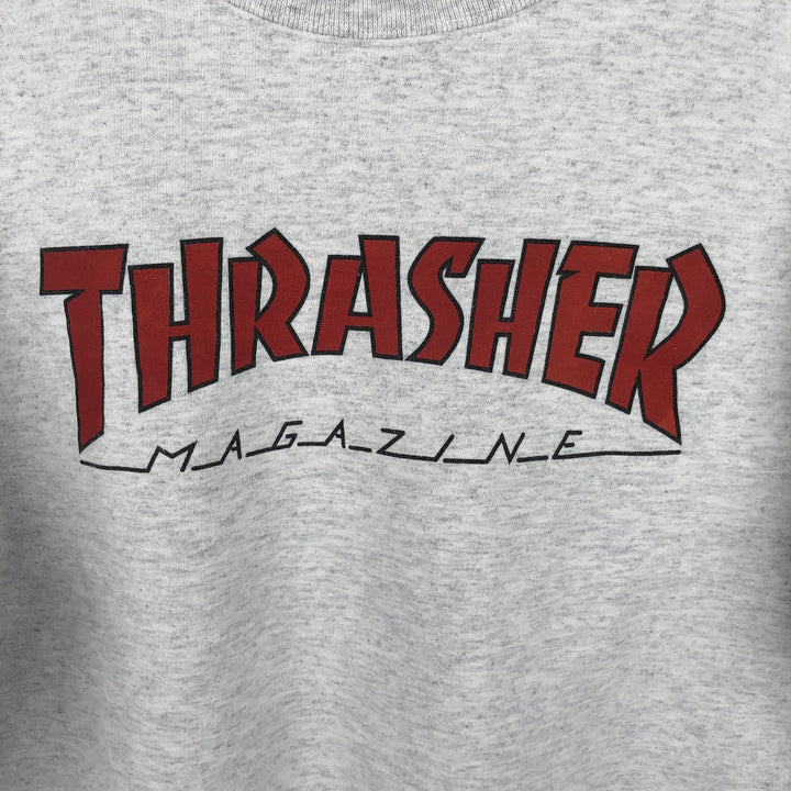 Thrasher logo sweatshirt, men's size M unclear gray type Vintage Second Hand