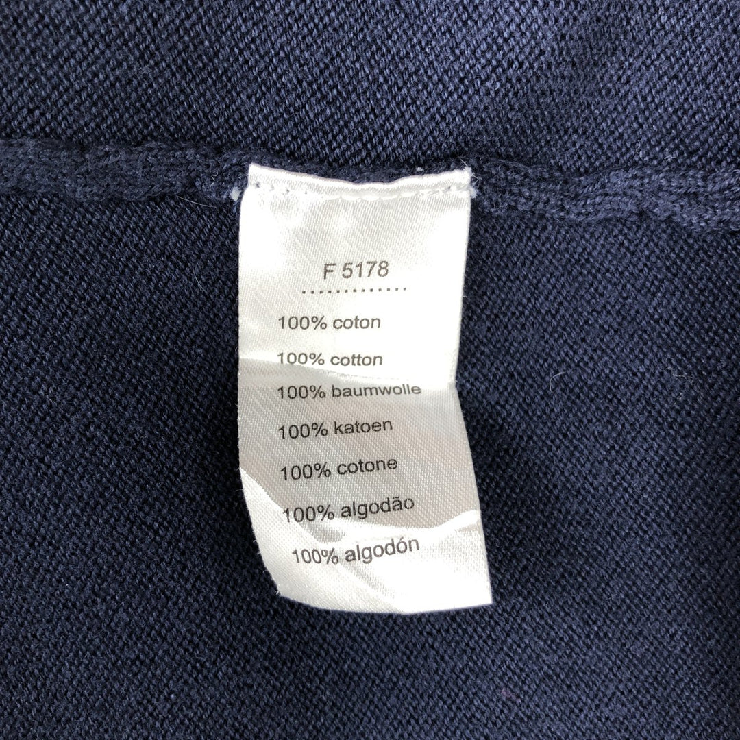 Lacoste V-neck cotton knit sweater, size 6, men's XL cotton navy blue type Vintage Second Hand