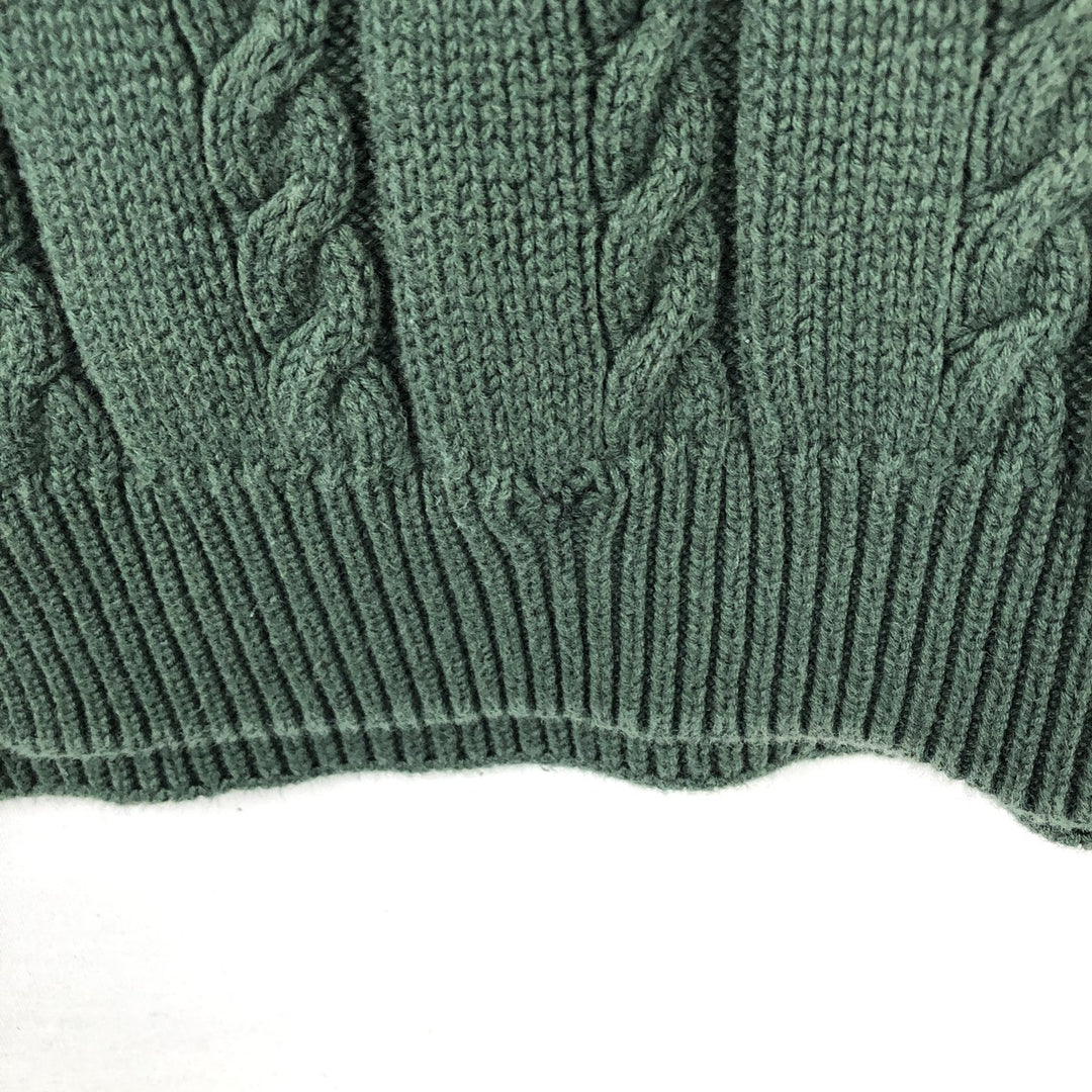 Ralph Lauren Chaps cable knit cotton sweater, men's size XL cotton green type Vintage Second Hand