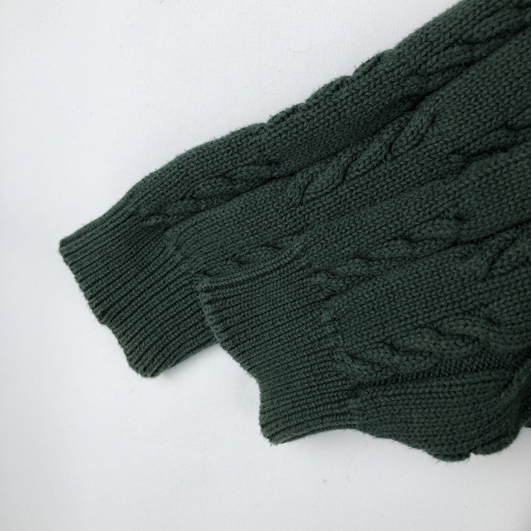 Ralph Lauren Chaps cable knit cotton sweater, men's size XL cotton green type Vintage Second Hand