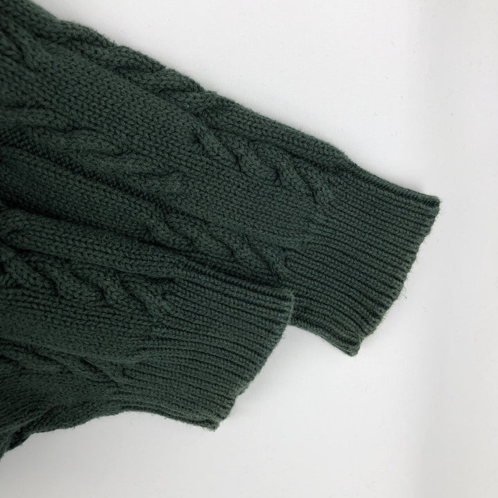 Ralph Lauren Chaps cable knit cotton sweater, men's size XL cotton green type Vintage Second Hand