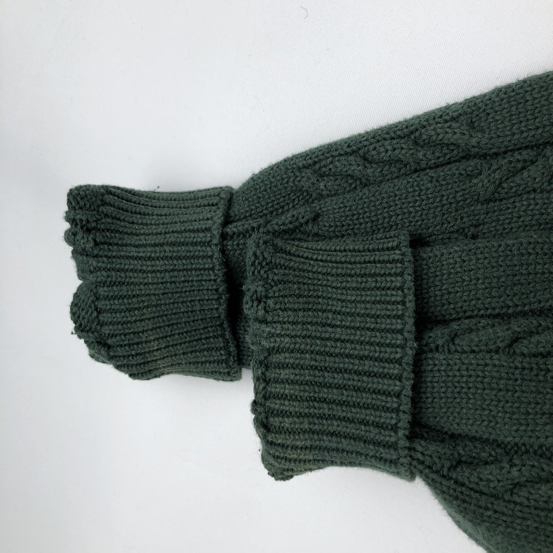 Ralph Lauren Chaps cable knit cotton sweater, men's size XL cotton green type Vintage Second Hand