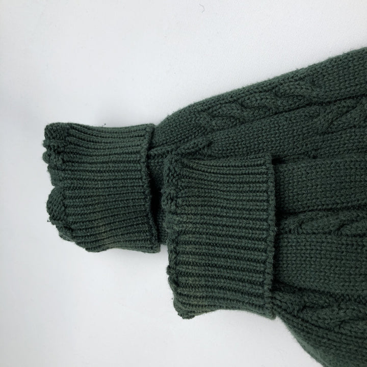 Ralph Lauren Chaps cable knit cotton sweater, men's size XL cotton green type Vintage Second Hand