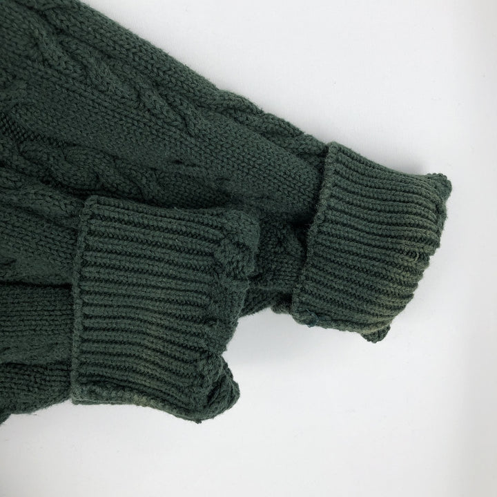 Ralph Lauren Chaps cable knit cotton sweater, men's size XL cotton green type Vintage Second Hand