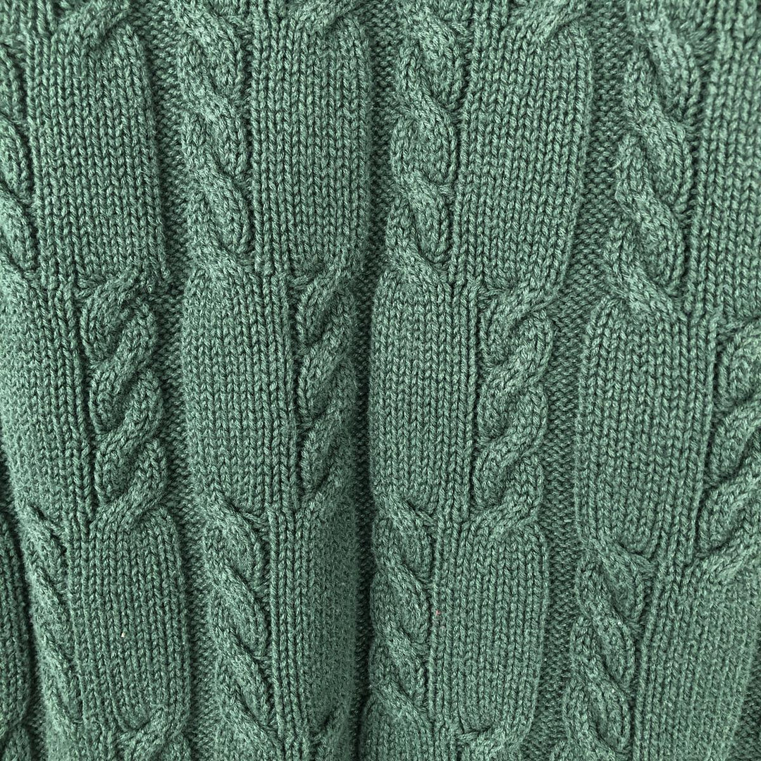 Ralph Lauren Chaps cable knit cotton sweater, men's size XL cotton green type Vintage Second Hand