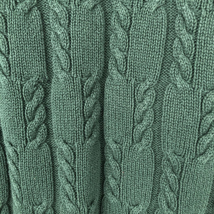 Ralph Lauren Chaps cable knit cotton sweater, men's size XL cotton green type Vintage Second Hand
