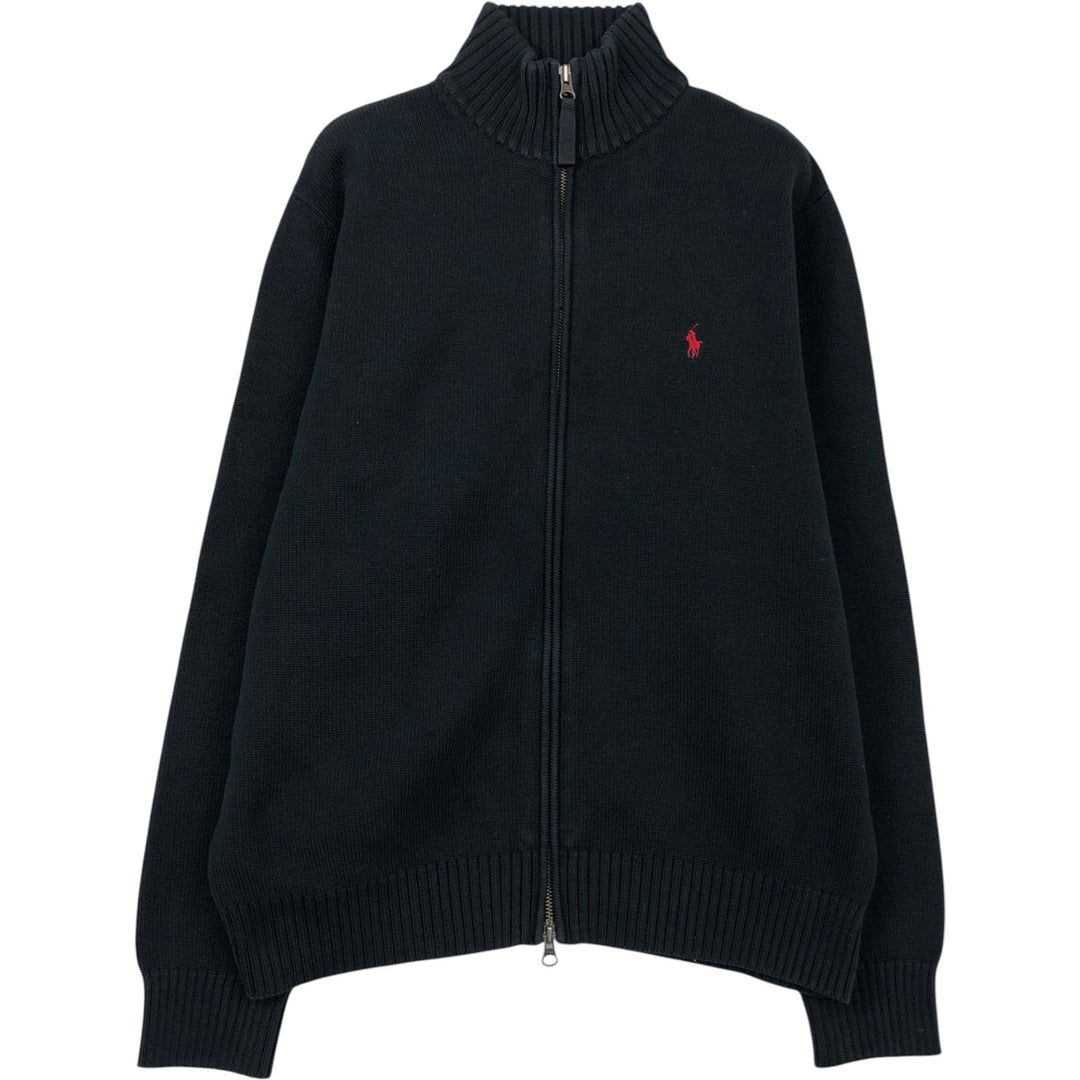 Ralph Lauren POLO by Ralph Lauren Driver's Knit Sweater, Men's L size cotton black type Vintage Second Hand