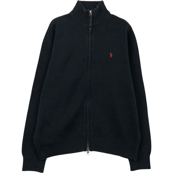Ralph Lauren POLO by Ralph Lauren Driver's Knit Sweater, Men's L size cotton black type Vintage Second Hand