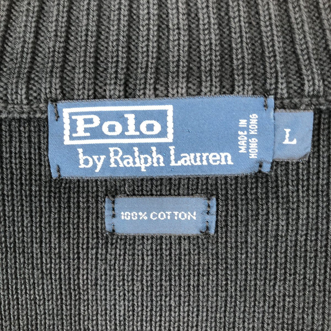 Ralph Lauren POLO by Ralph Lauren Driver's Knit Sweater, Men's L size cotton black type Vintage Second Hand