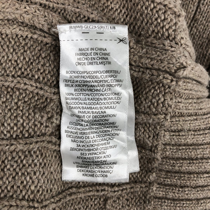Ralph Lauren POLO RALPH LAUREN Cable knit cotton sweater Men's M size cotton beige type brown Vintage Second Hand