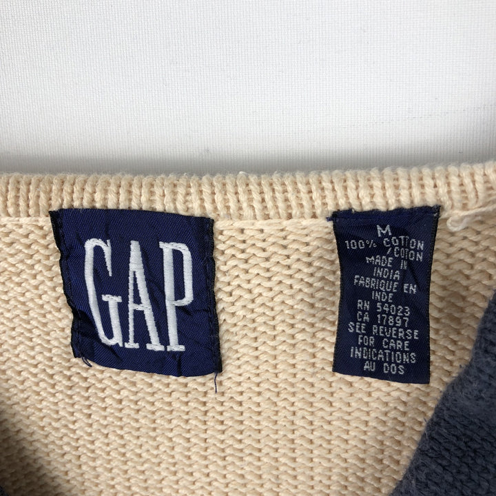 90'S GAP Old Gap Cardigan Sweater, Men's Size Medium, Vintage cotton ivory Vintage Second Hand