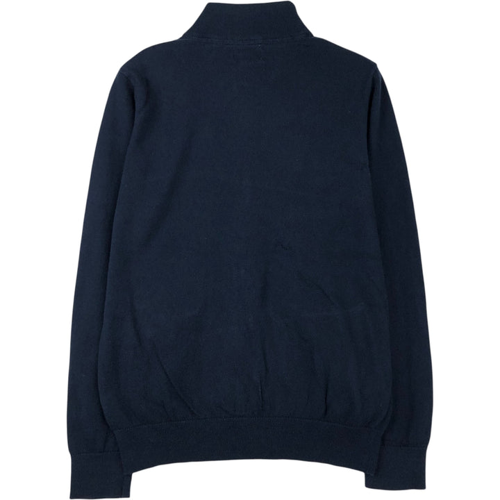 Vintage LL Bean Cashmere Blend Cotton Knit Full-Zip Sweater from the 90s-00s, Men's Size Medium cotton navy blue type Vintage Second Hand