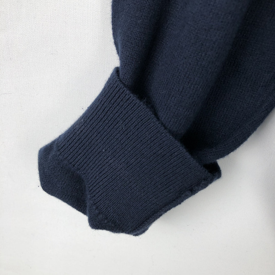 Vintage LL Bean Cashmere Blend Cotton Knit Full-Zip Sweater from the 90s-00s, Men's Size Medium cotton navy blue type Vintage Second Hand