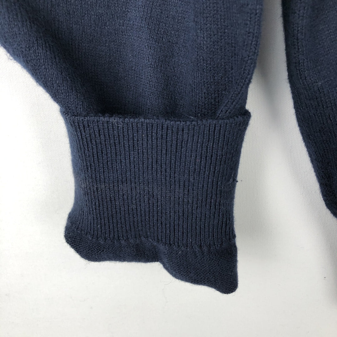 Vintage LL Bean Cashmere Blend Cotton Knit Full-Zip Sweater from the 90s-00s, Men's Size Medium cotton navy blue type Vintage Second Hand