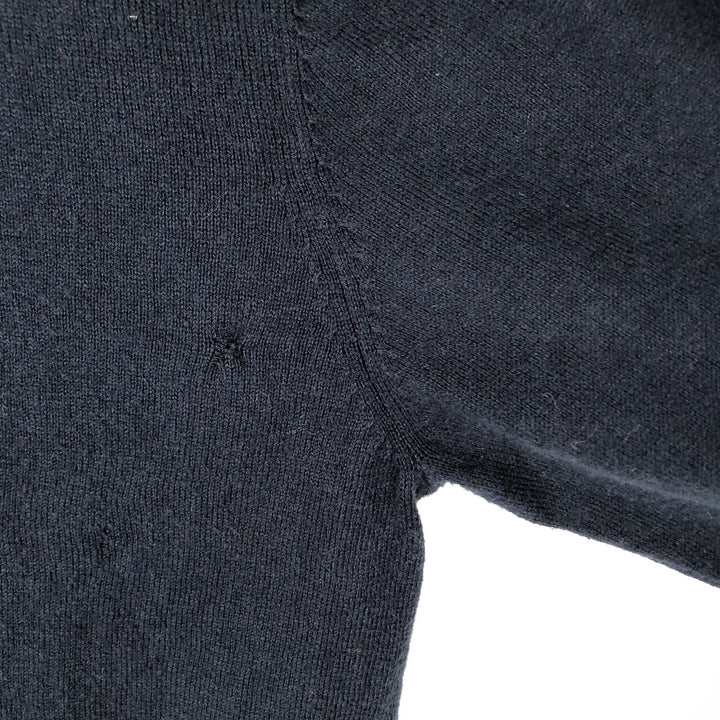 Vintage LL Bean Cashmere Blend Cotton Knit Full-Zip Sweater from the 90s-00s, Men's Size Medium cotton navy blue type Vintage Second Hand