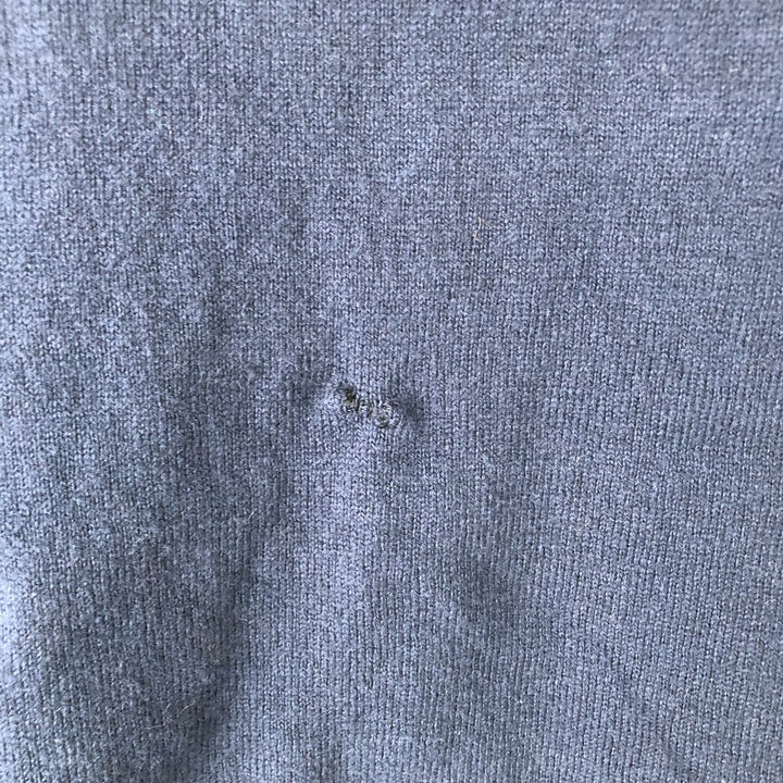 Vintage LL Bean Cashmere Blend Cotton Knit Full-Zip Sweater from the 90s-00s, Men's Size Medium cotton navy blue type Vintage Second Hand