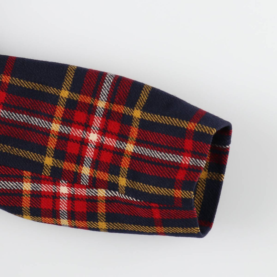 Vintage 1960'S Pendleton Check Pattern Wool Half Coat, Men's Size L wool navy blue type Vintage Second Hand