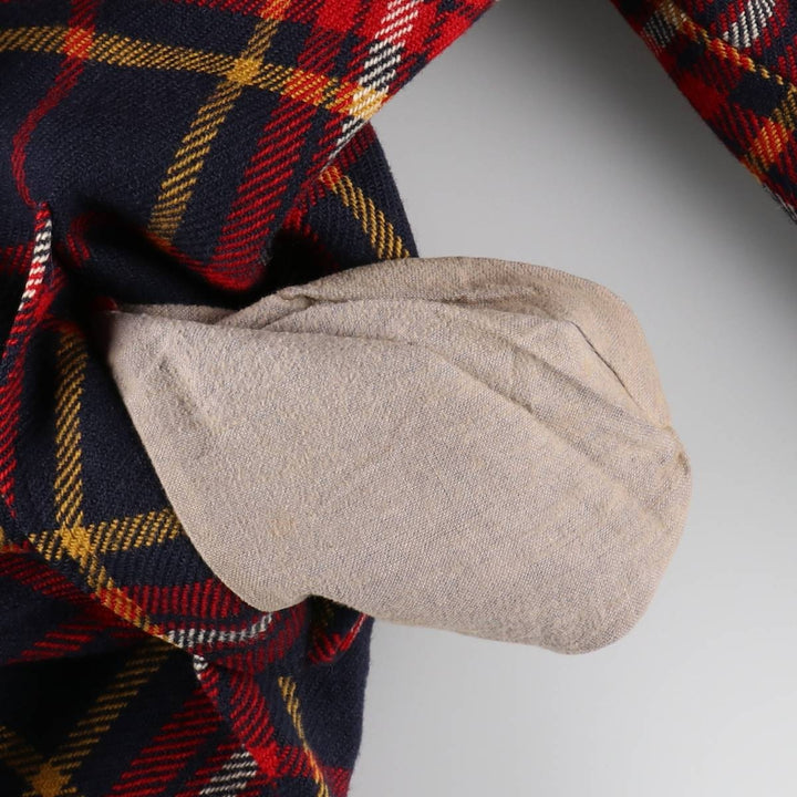 Vintage 1960'S Pendleton Check Pattern Wool Half Coat, Men's Size L wool navy blue type Vintage Second Hand