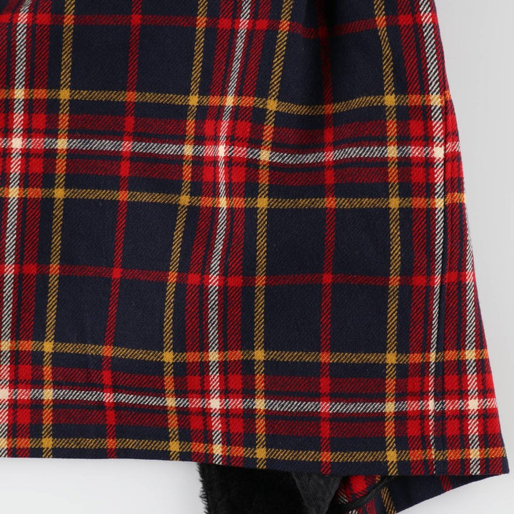 Vintage 1960'S Pendleton Check Pattern Wool Half Coat, Men's Size L wool navy blue type Vintage Second Hand