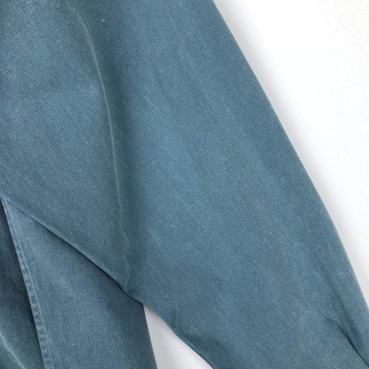 80s-90'S Eddie Bauer Black Tag Long-Sleeve Work Shirt, Made in USA, Men's Size L (Equivalent), Vintage cotton green type Vintage Second Hand