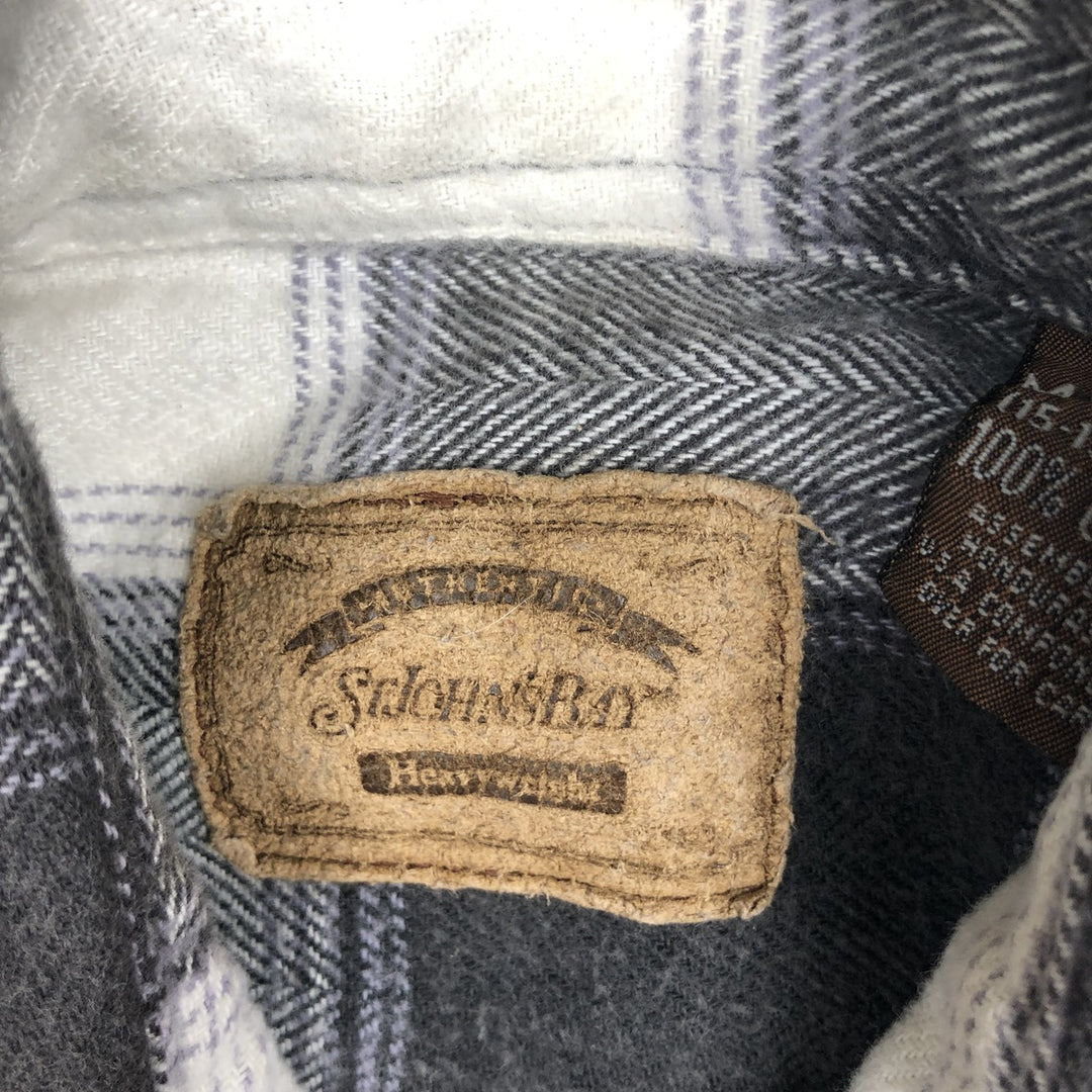 90s-00'S St. John's Bay Long-Sleeve Button-Down Flannel Check Shirt, Men's Size M (Equivalent), Vintage cotton pale white type Vintage Second Hand