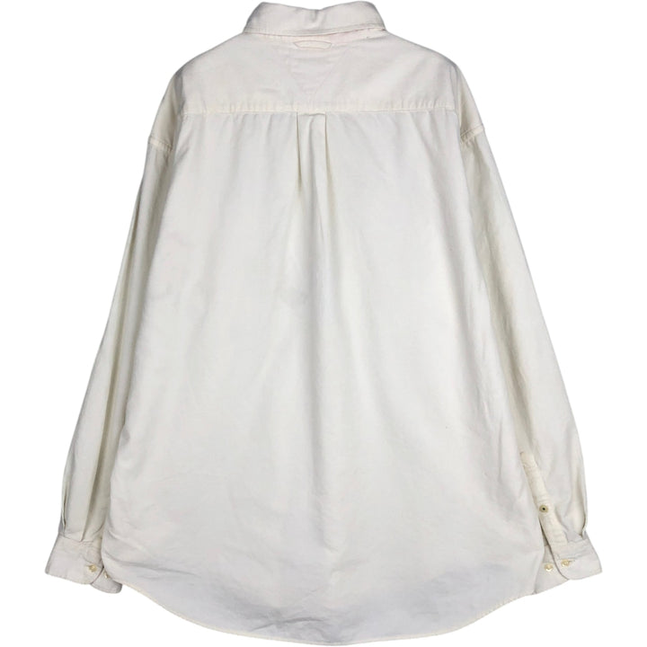 Tommy Hilfiger long-sleeved button-down corduroy shirt, men's size XL cotton white type Vintage Second Hand