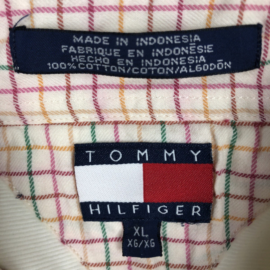 Tommy Hilfiger long-sleeved button-down corduroy shirt, men's size XL cotton white type Vintage Second Hand