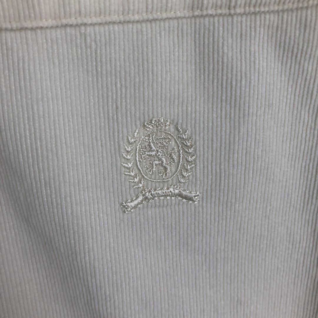 Tommy Hilfiger long-sleeved button-down corduroy shirt, men's size XL cotton white type Vintage Second Hand