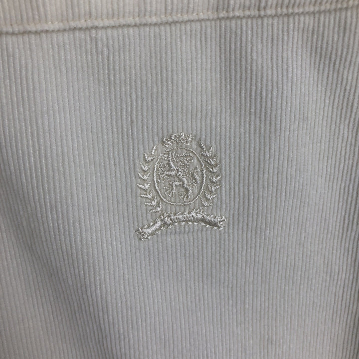Tommy Hilfiger long-sleeved button-down corduroy shirt, men's size XL cotton white type Vintage Second Hand