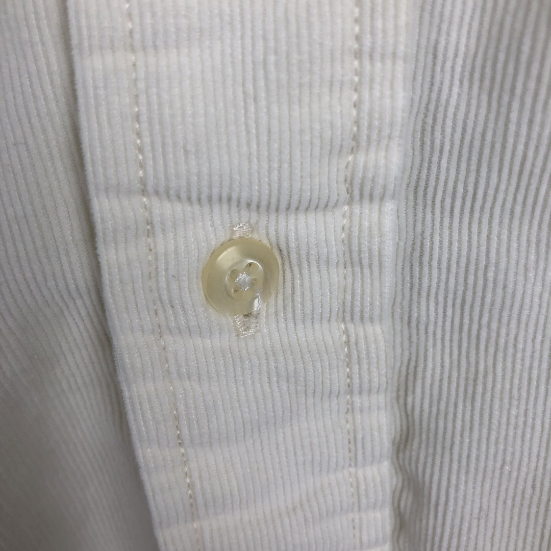 Tommy Hilfiger long-sleeved button-down corduroy shirt, men's size XL cotton white type Vintage Second Hand
